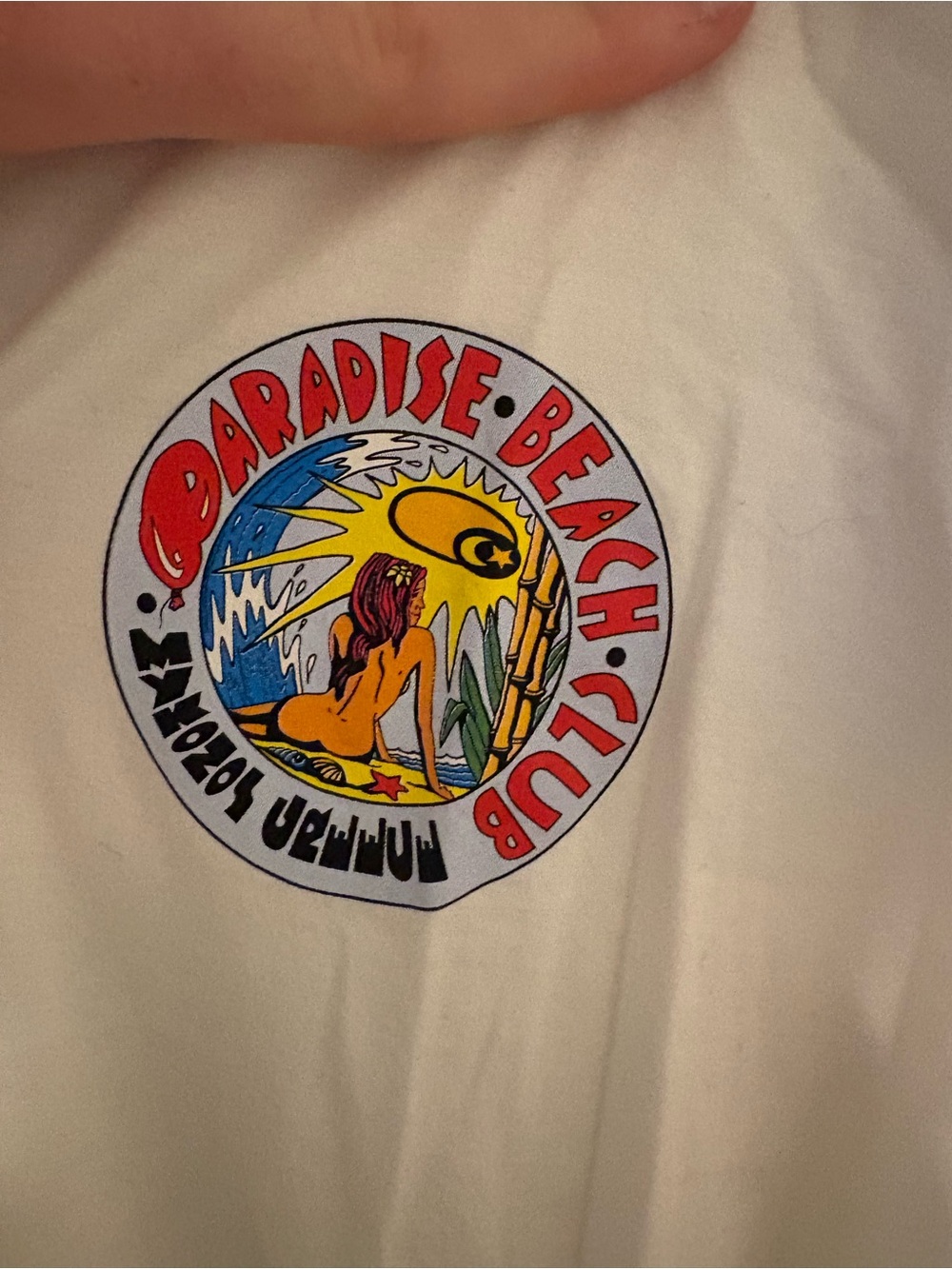 Paradise Beach Club Mykonos Greece Graphic Tee - White